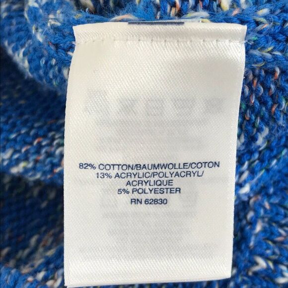 Lands' End Split Neck Pullover Sweater Women's Size XS Blue Stretch Knit Winter - Picture 11 of 13